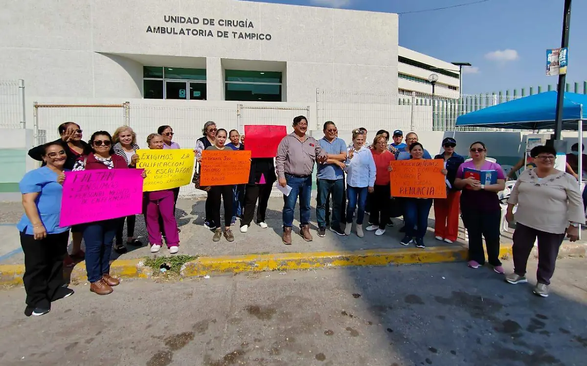 Protesta personal sindical en hospital Canseco de Tampico1 